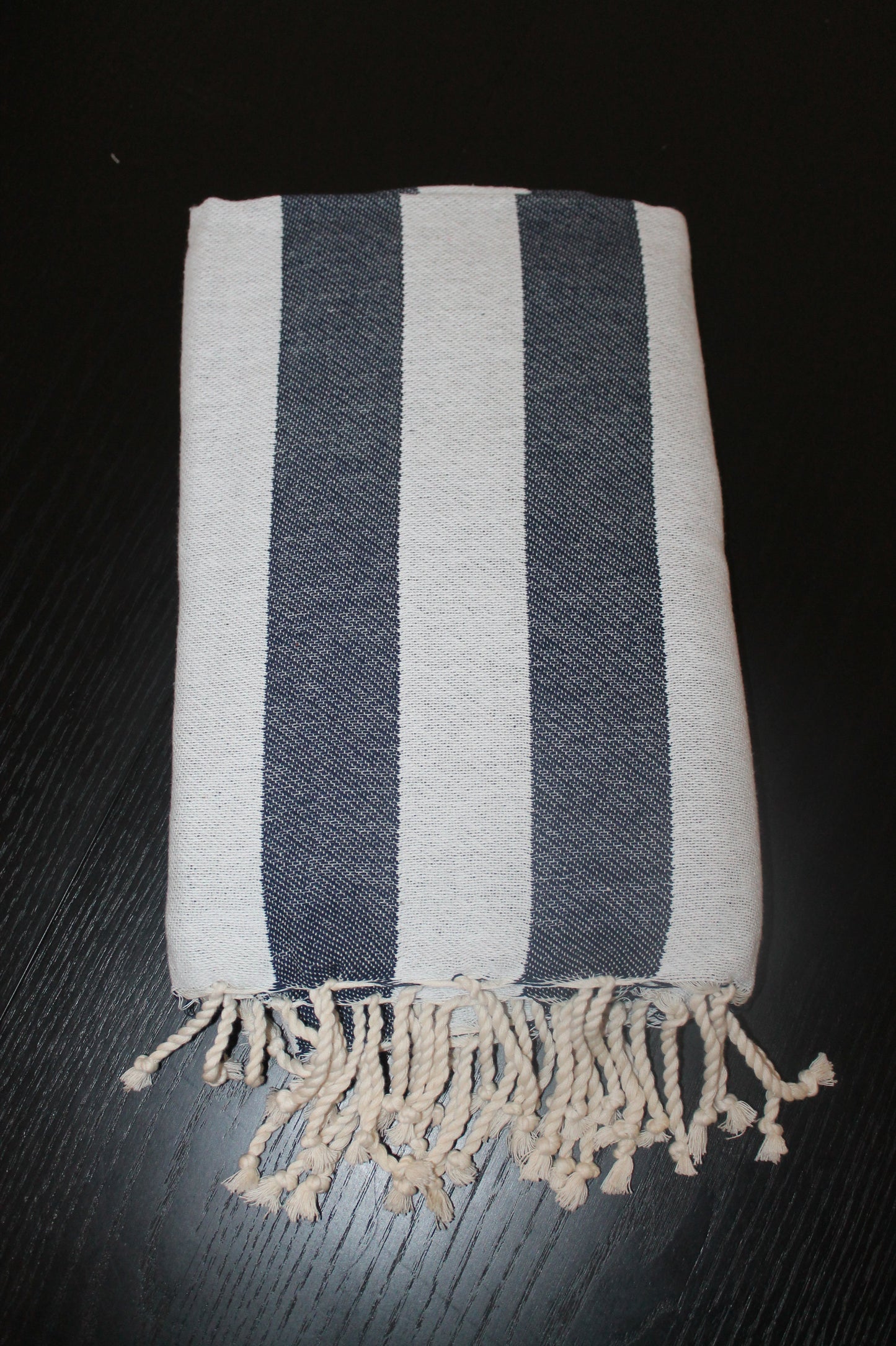 Fouta rayée bleu marine - Multi-usages