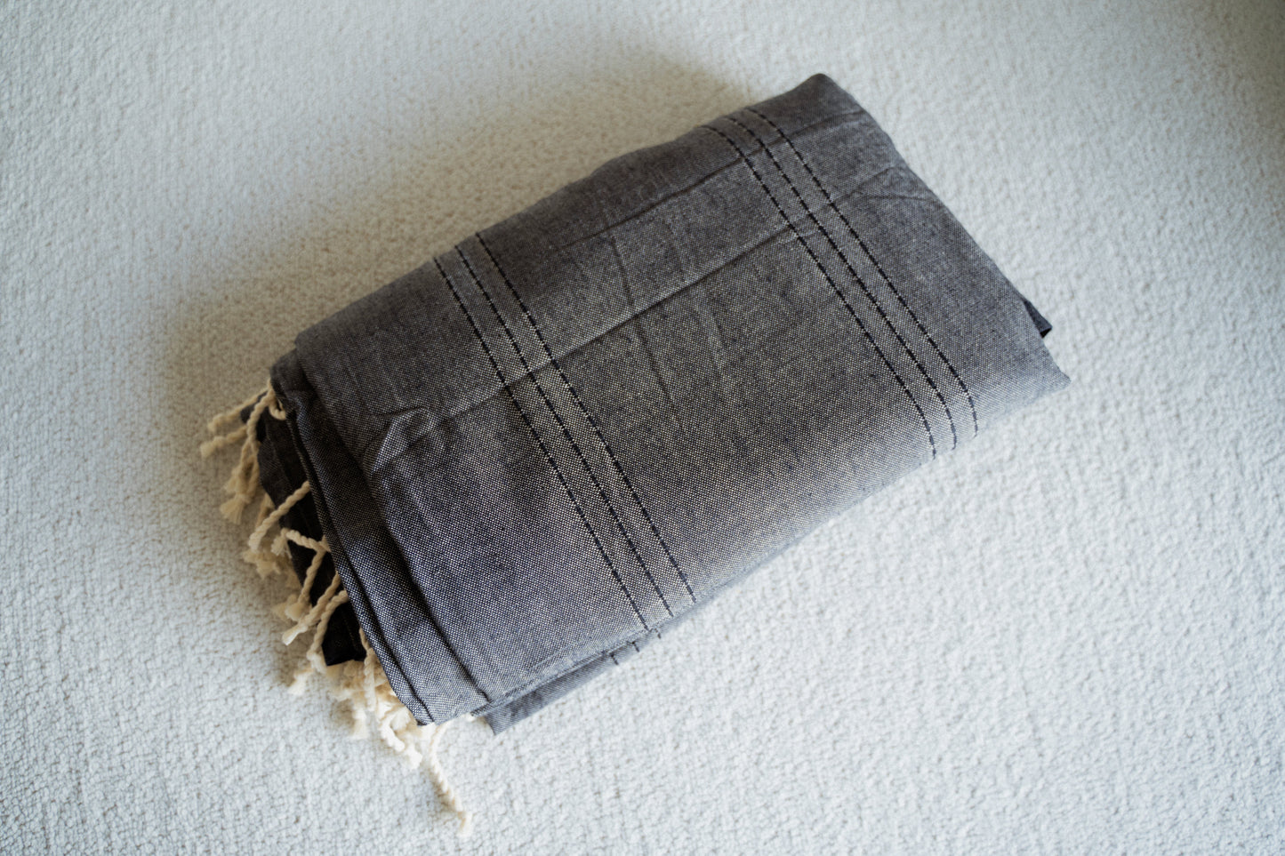 Maxi Fouta Noire chinée - multi-usages