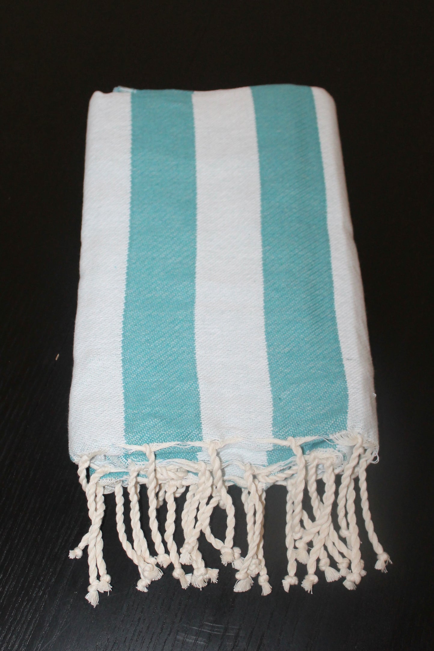 Fouta rayée vert sarcelle - Multi-usages